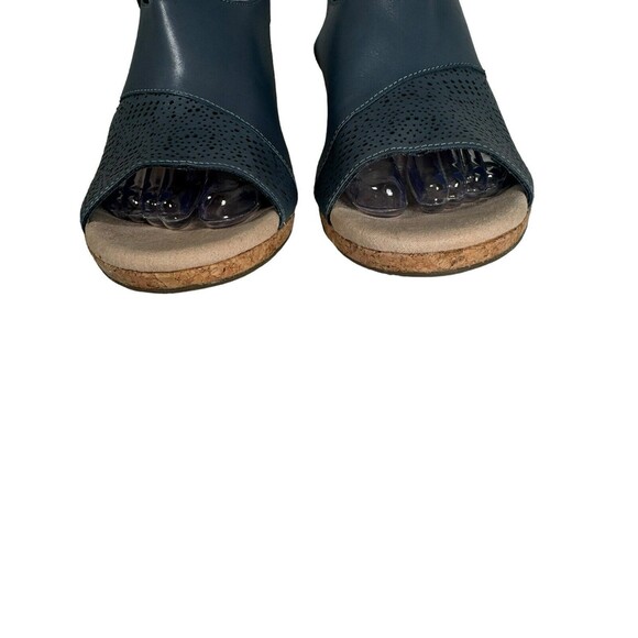 Clarks Lafley Joy Color Blue Grey Sandals Wedge Size 8.5 - Picture 3 of 16